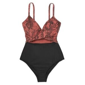 Wrap Front One Piece Animal Print Swimsuit